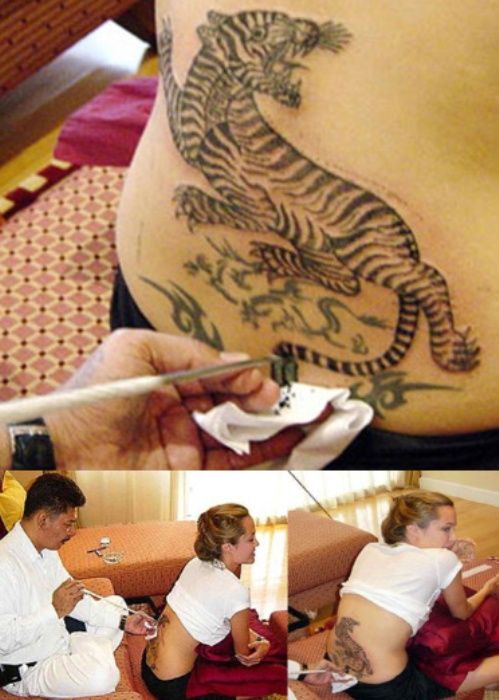 Tatuaje del tigre de Bengala de Angelina Jolie