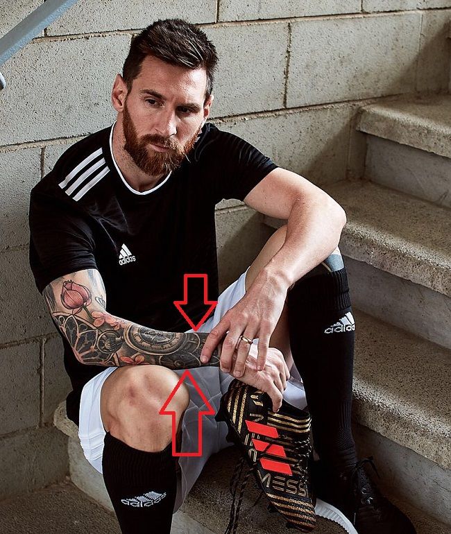 lionel messi-timepiece cogs tattoo