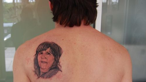 messi's mothers potrait tat