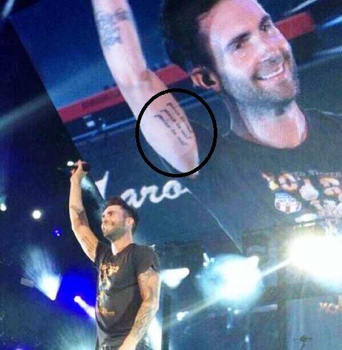 Adam Levine tattoo right arm