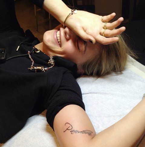 Cara Delevingne tattoo Pandora 