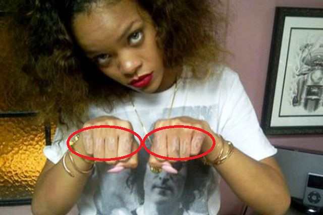 Rihanna tattoo Thug Life