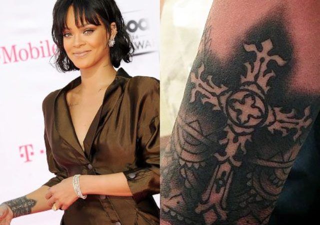 Rihanna tattoo cross