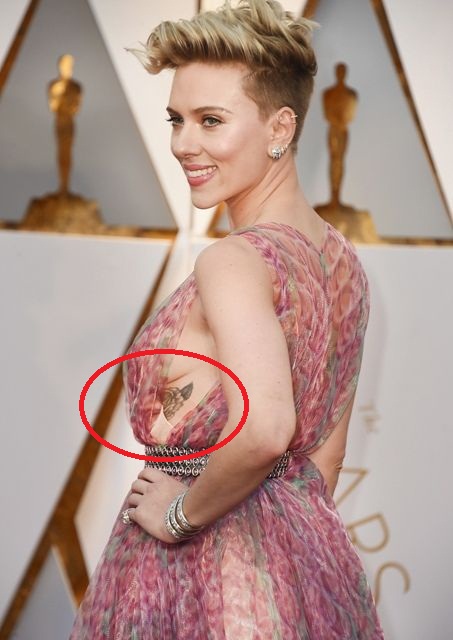 Scarlett Johansson Tattoos Back