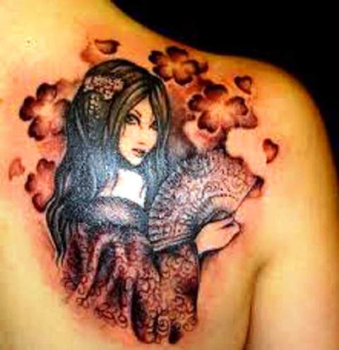 Chinesische Dame Tattoo