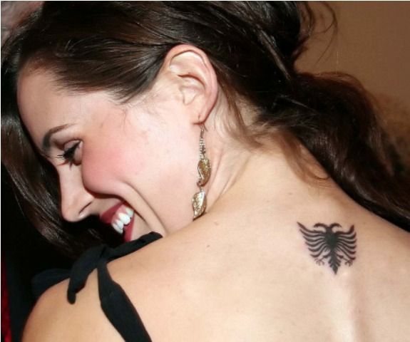 Eliza Dushku Back of her Neck tattoo