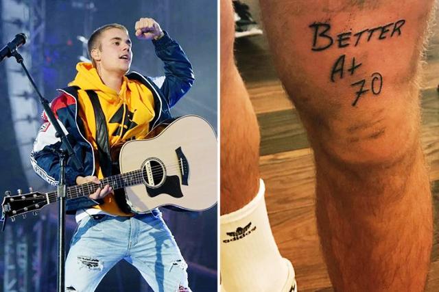 Justin Bieber tattoo Better at 70