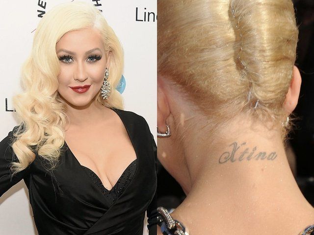 Christina Aguilera Tatuaje en la nuca