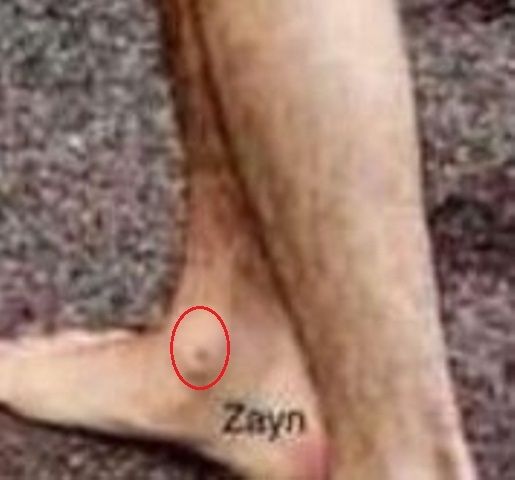 Zayn Malik Screw Tattoo On Ankle