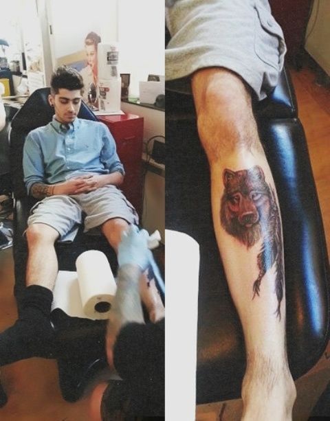 Zayn Malik Wolf und Feder Tattoo