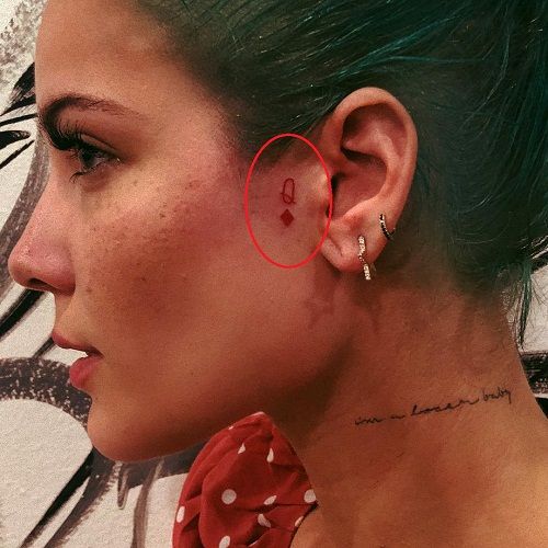 Halsey Q and diamond tattoo