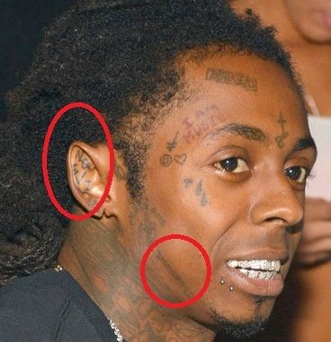 Lil Wayne No evil and Imperfect tattoo