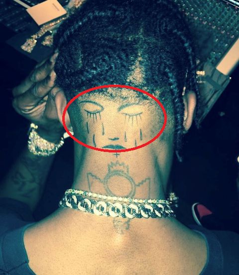 Crying face-travis scott tattoos