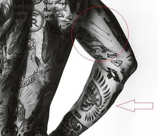 serdio ramos arrows skull tattoo