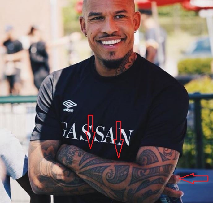 Nigel de Jong wave tattoo