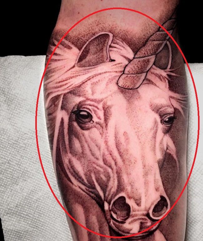 giant unicorn tattoo