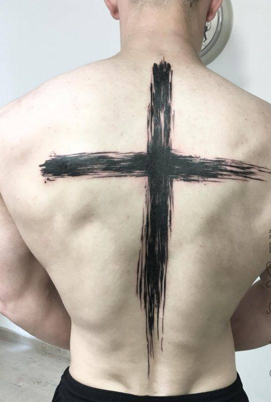 cross tattoo designs for men on back