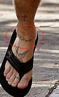 Justin Theroux Right Foot Quote Tattoo
