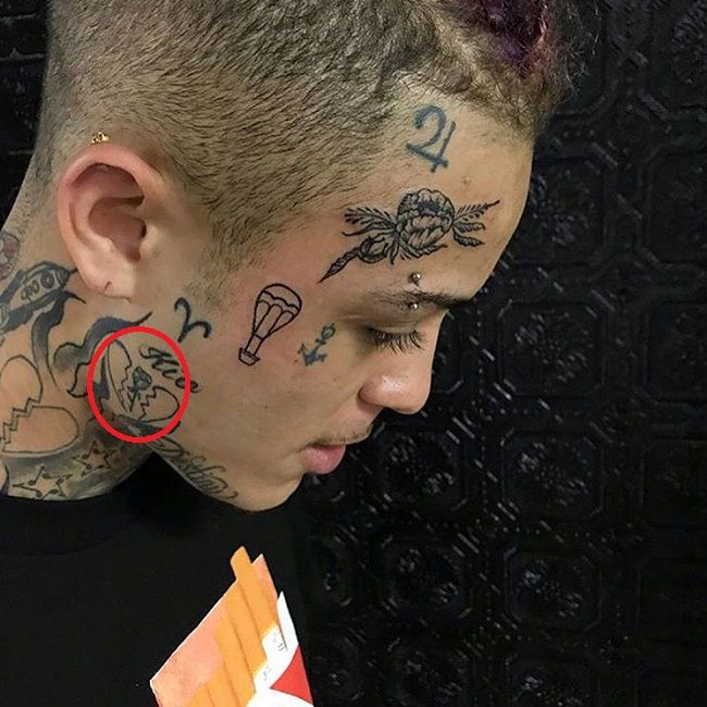 Lil Skies-broken heart with a rose tattoo