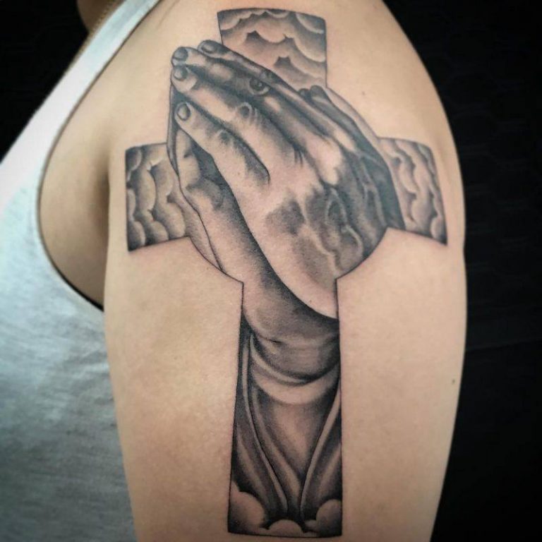 37 Cool Praying Hands Tattoo Designs With Meanings - Body Art Guru
