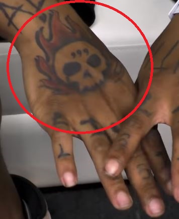 Juice WRLD Burning Skull Tattoo