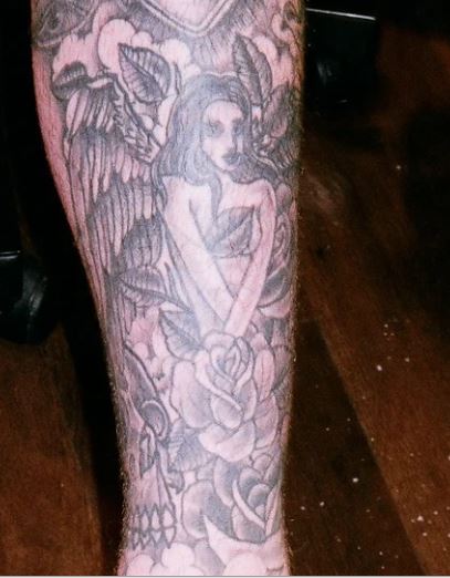 Mac Miller Angel with Roses Tattoo