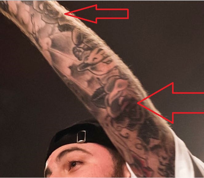 Mac Miller Roses on Left Arm Tattoo