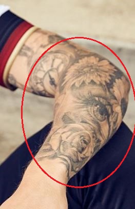 Toni Kroos eye flowers tattoo