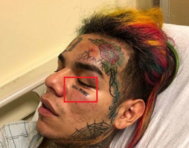 6ix9ine-face tattoo