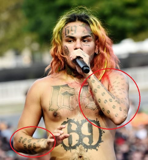 6ix9ine 69 tattoo 2