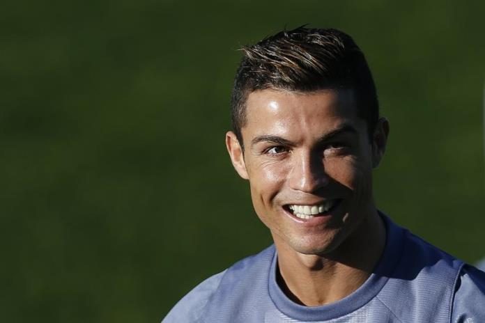 Cristiano Ronaldo all smiles in training