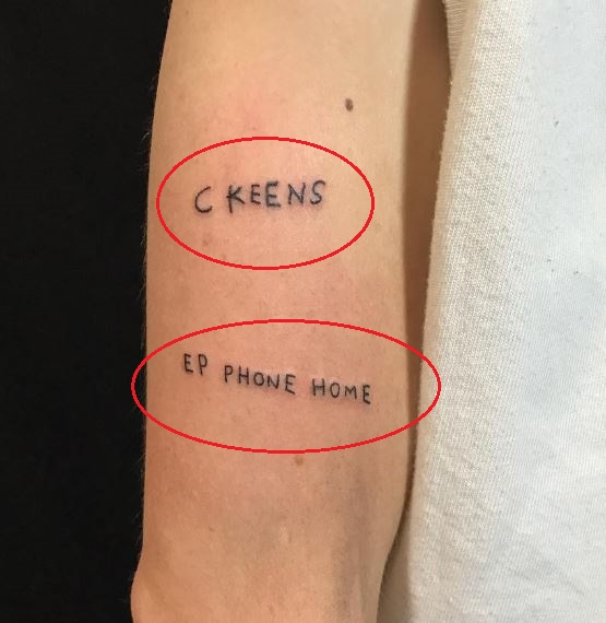 Ellen Page name words tattoo