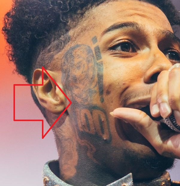 Blueface Face Tattoo