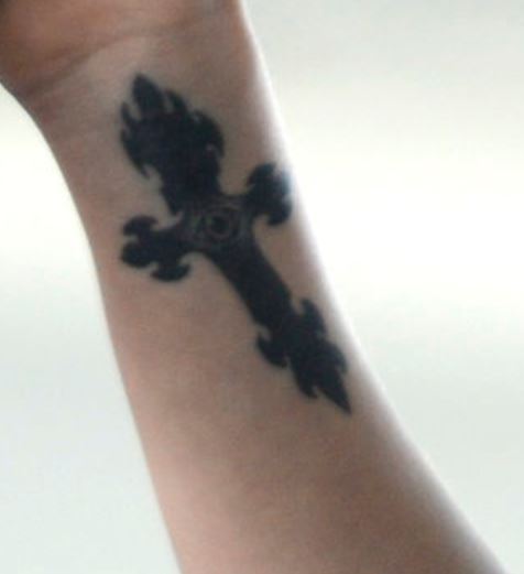 Grimes Cross with eye Tattoo