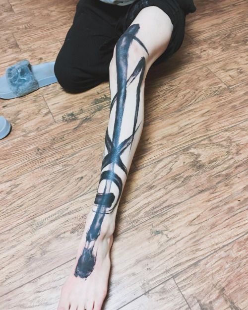 Grimes Left Leg Tattoo