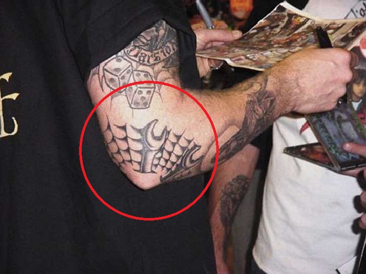 James-Hetfield Spiderweb Tattoo. 