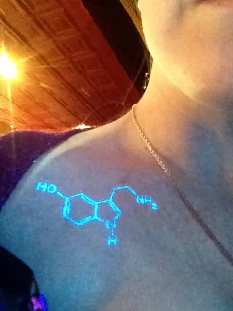 Small Serotonin Molecule Tattoo