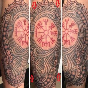 Erick Rowan viking compass tattoo 1