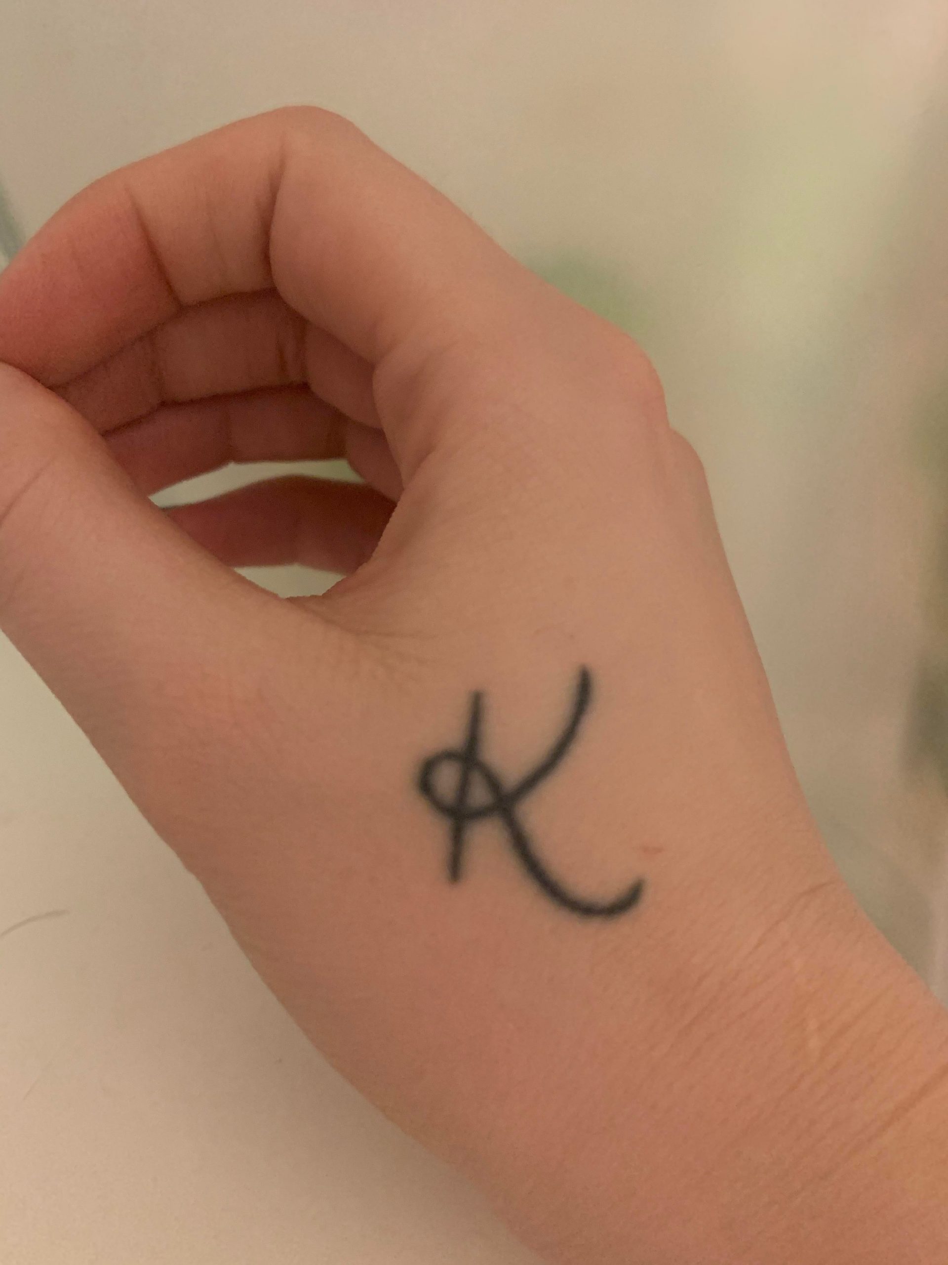 the letter k Name tattoo on hand, Letter k tattoo, Hand
