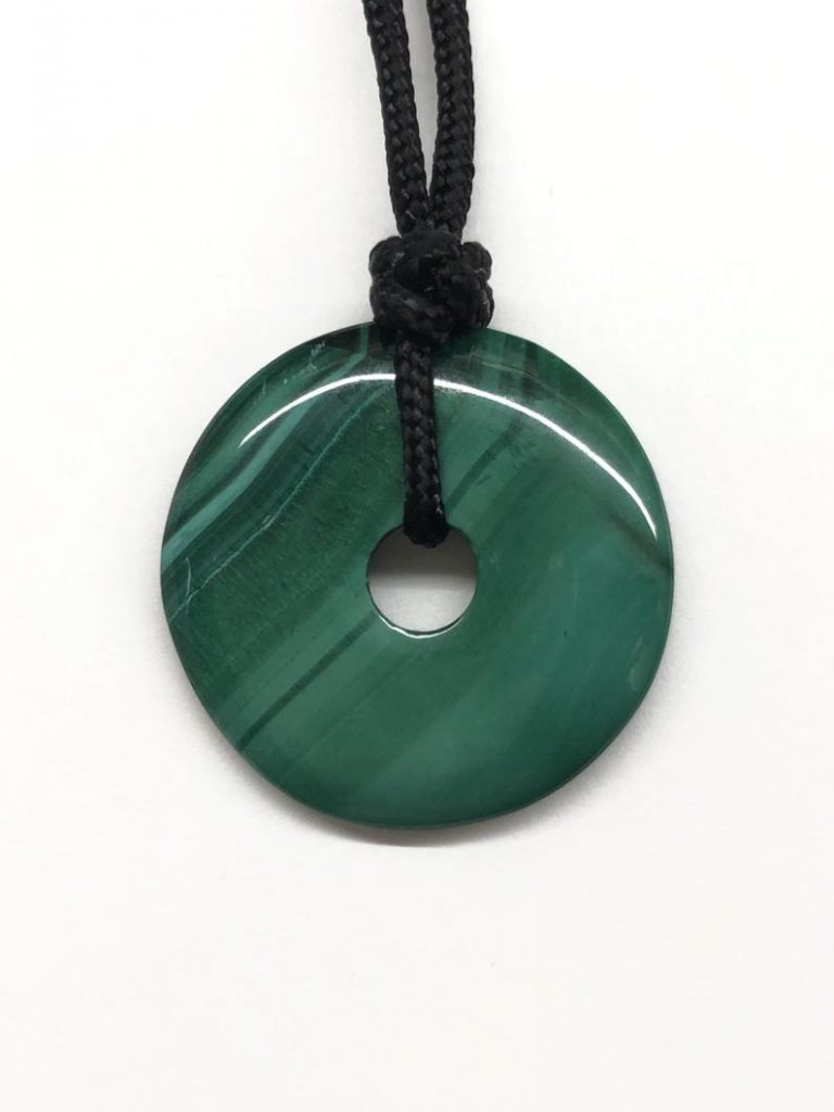 Pendentif Donut En Malachite Lithothérapie - Neuf Sans Emballage, Cadeau Noël