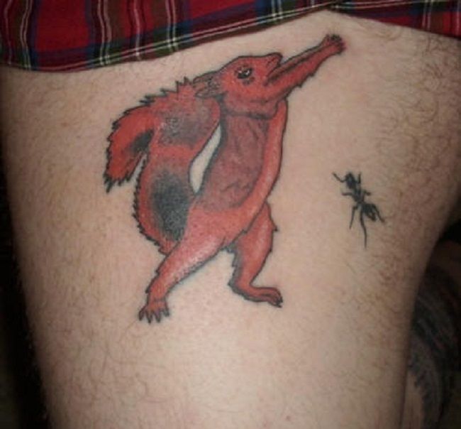 Squirrel and an Ant Tattoo