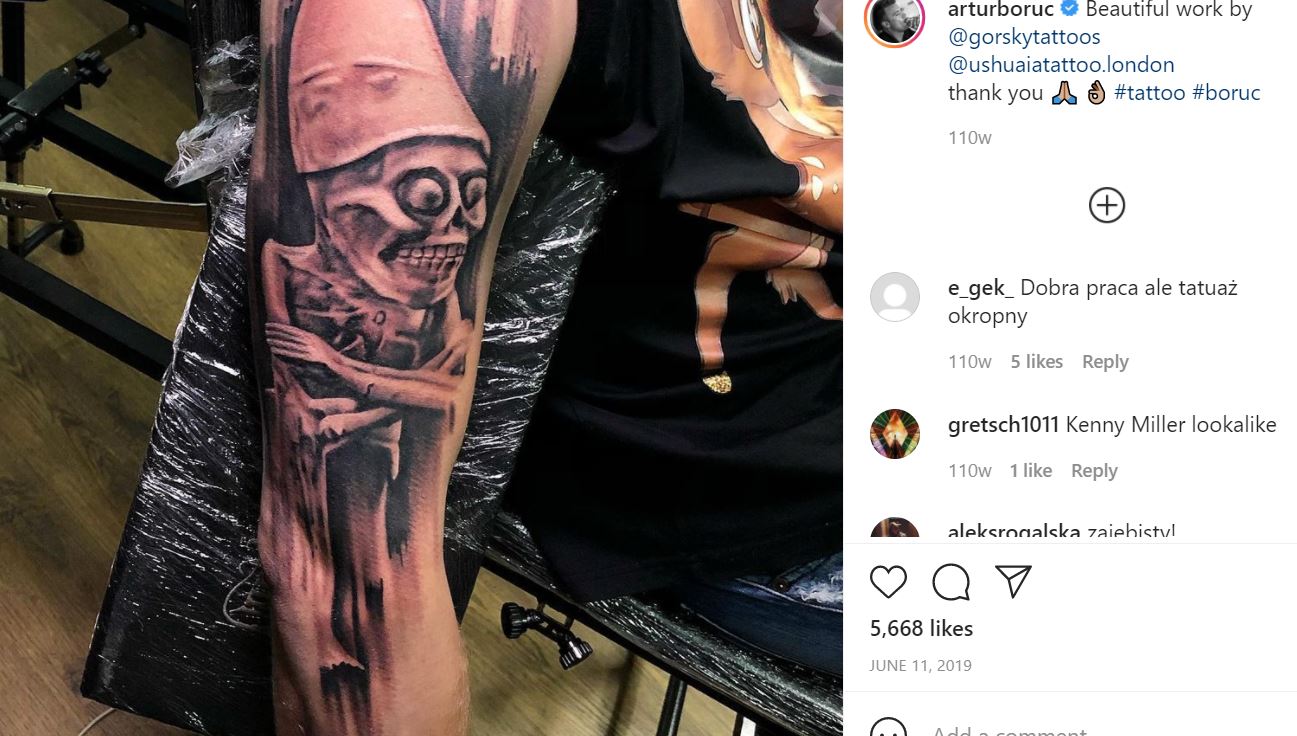 Artur spooky looking tattoo