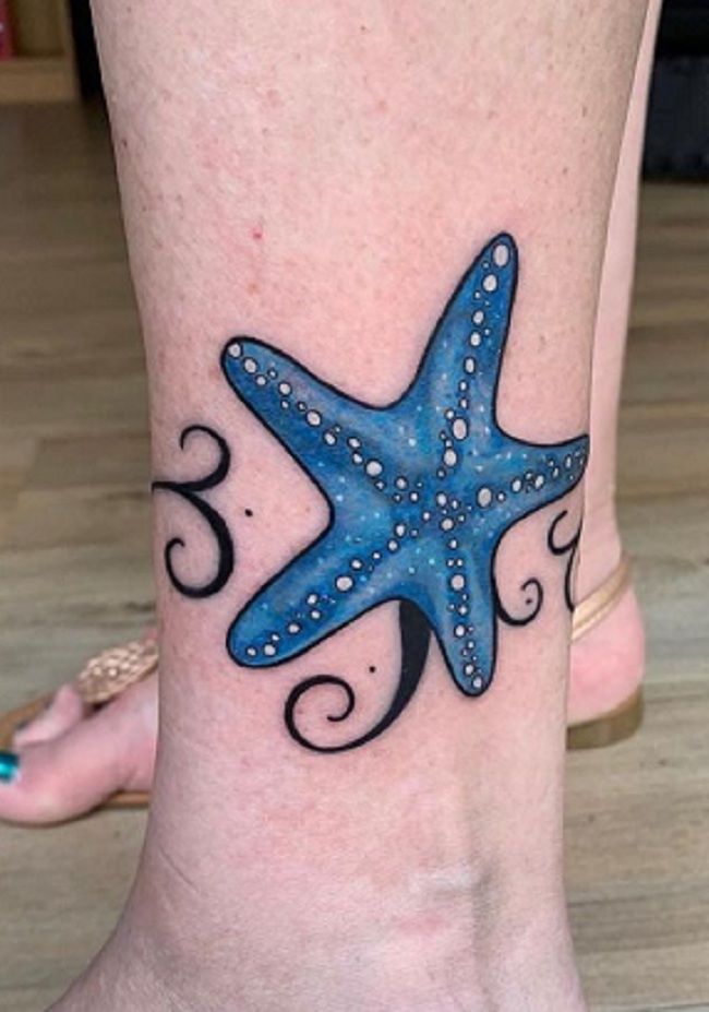 Blue Starfish Tattoo
