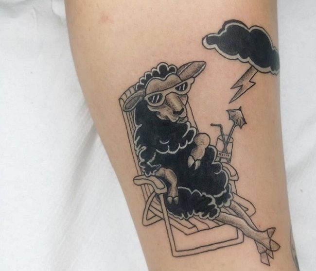 Chill-Out Sheep Tattoo
