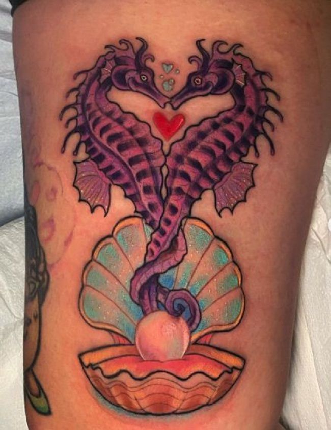  Seahorse Couple Tattoo
