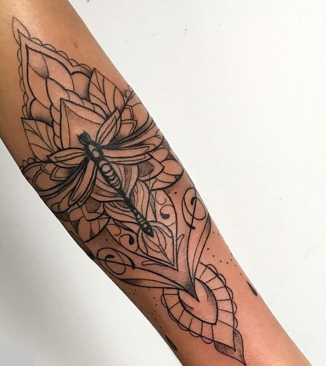 Mandala Dragonfly Tattoo