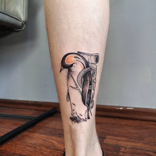 'Penguin carrying a Bag' Tattoo