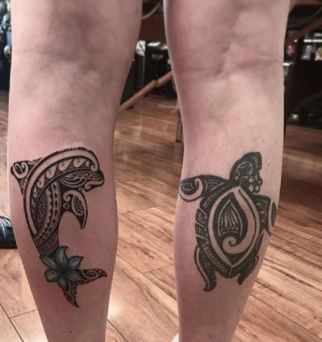 Turtle-Dolphin Tattoo