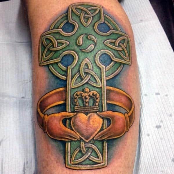 20 claddagh cross mens irish arm tattoo design ideas