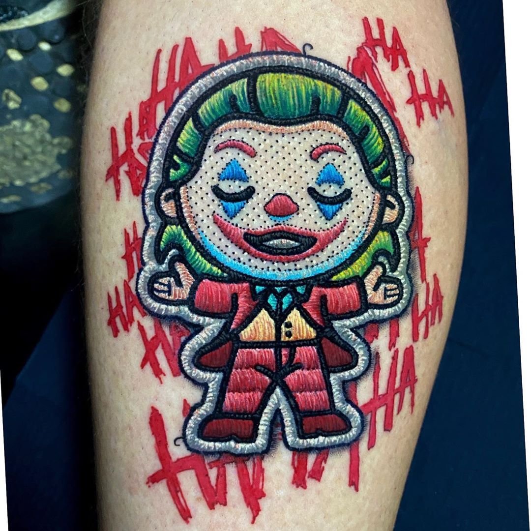 8 Joker Inspired Stitched Tattoo